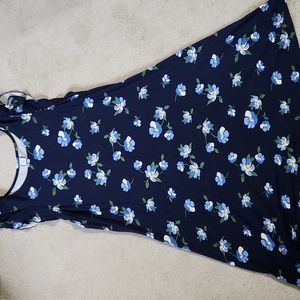 Old Navy Blue Floral Dress with Flutter Sleeve - Medium Super Comfortable